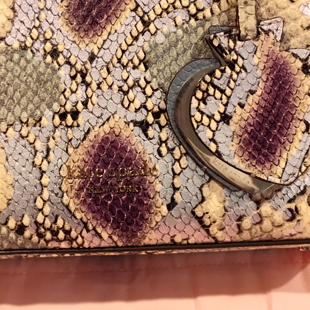 KATE SPADE NEW YORK SPENCER MULTICOLOR PYTHON SNAKE CROSSBODY TOTE WITH DUSTBAG - Picture 11 of 17